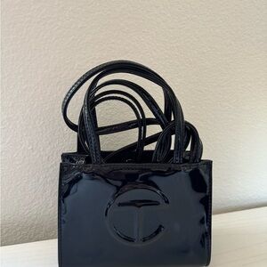 Telfar Mini Shopping Bag Patent Black